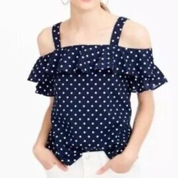 J.Crew Polka-dot Shoulder Top - Picture 3 of 3